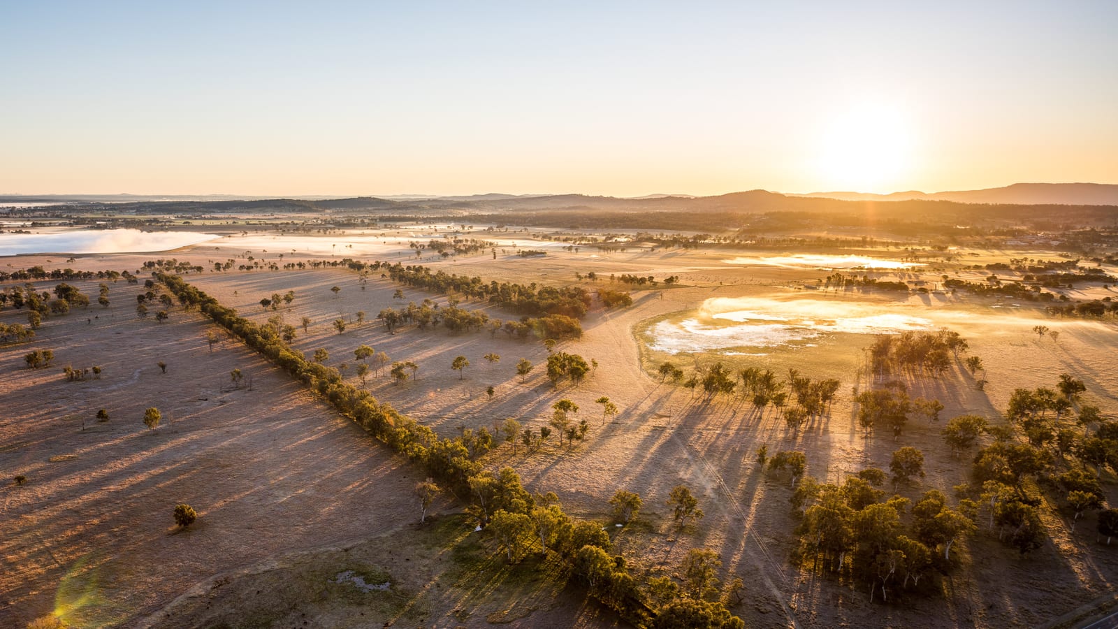 Farmland and outback Australia from above